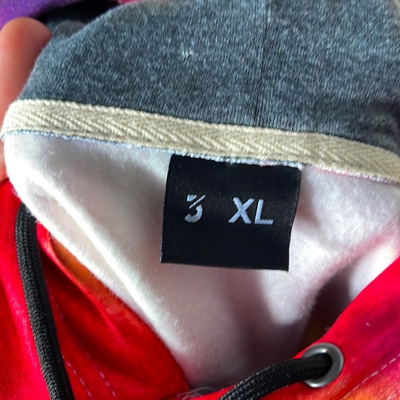 Three in brand tie dye HOODIE SZ XL unisex - Picture 4 of 5